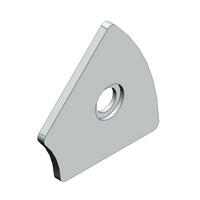 60-230-5 MODULAR SOLUTIONS ALUMINUM END CAP 45MM X 45MM RADIUS 45? W/HARDWARE